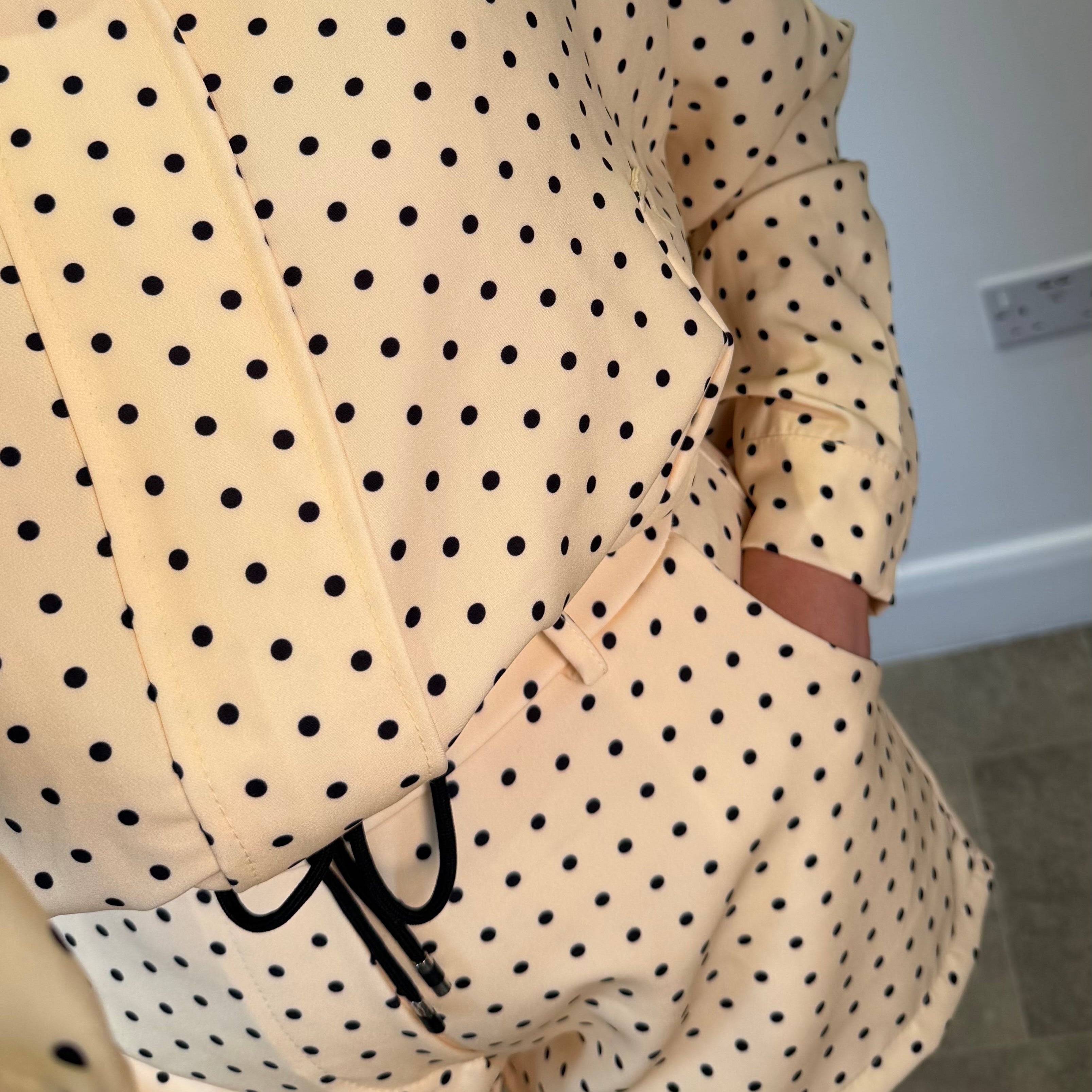 Lemon Polkadot shorts and bomber set