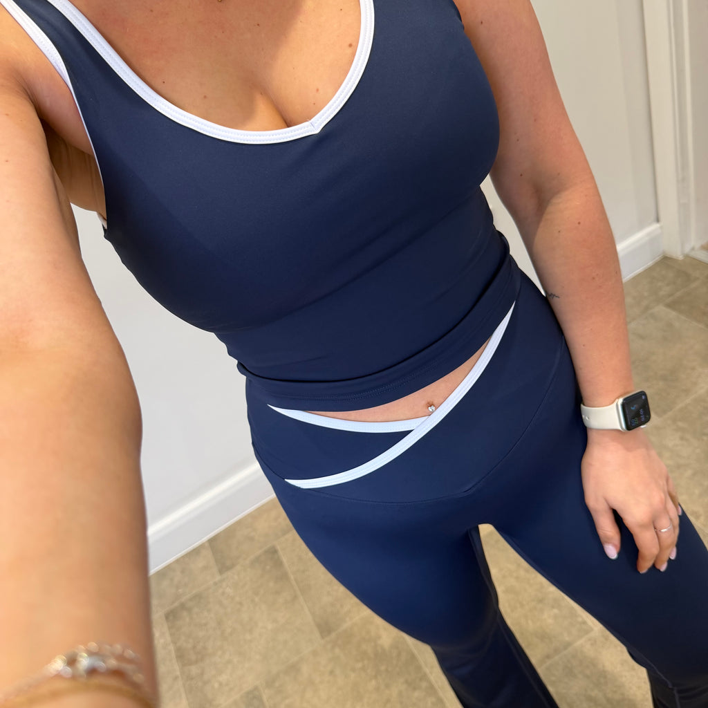 Navy flare gym set