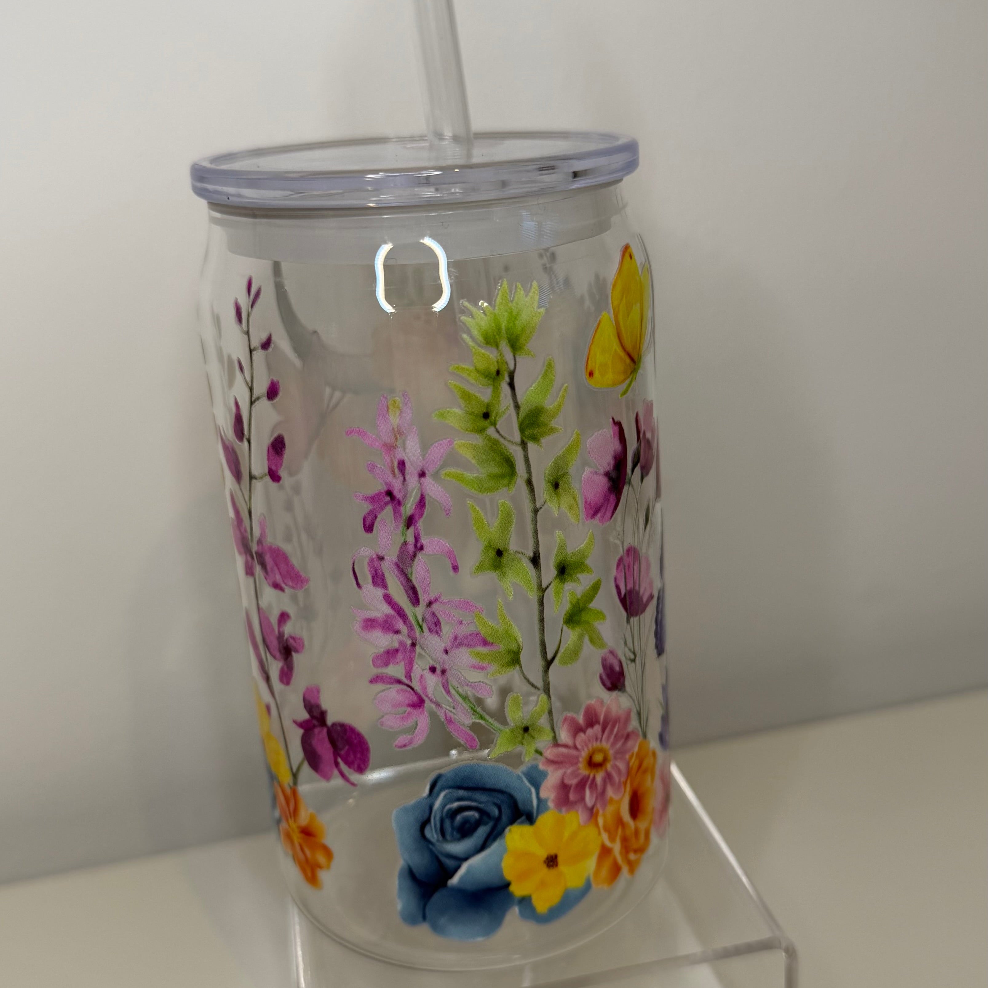 Highland cow glass can