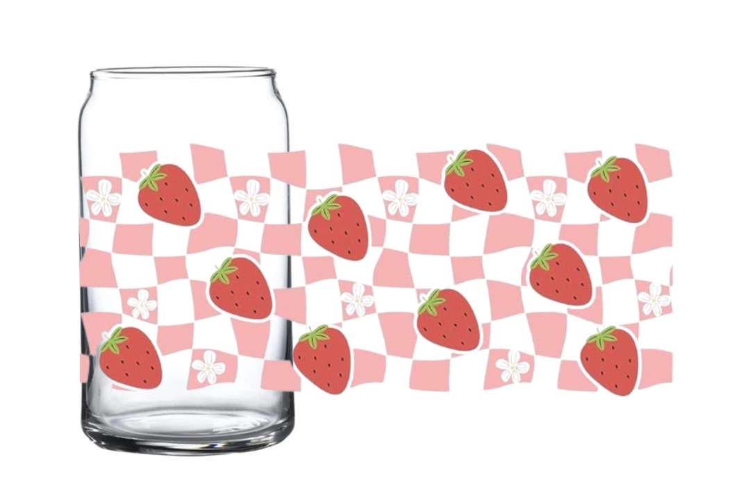 Check strawberries glass can