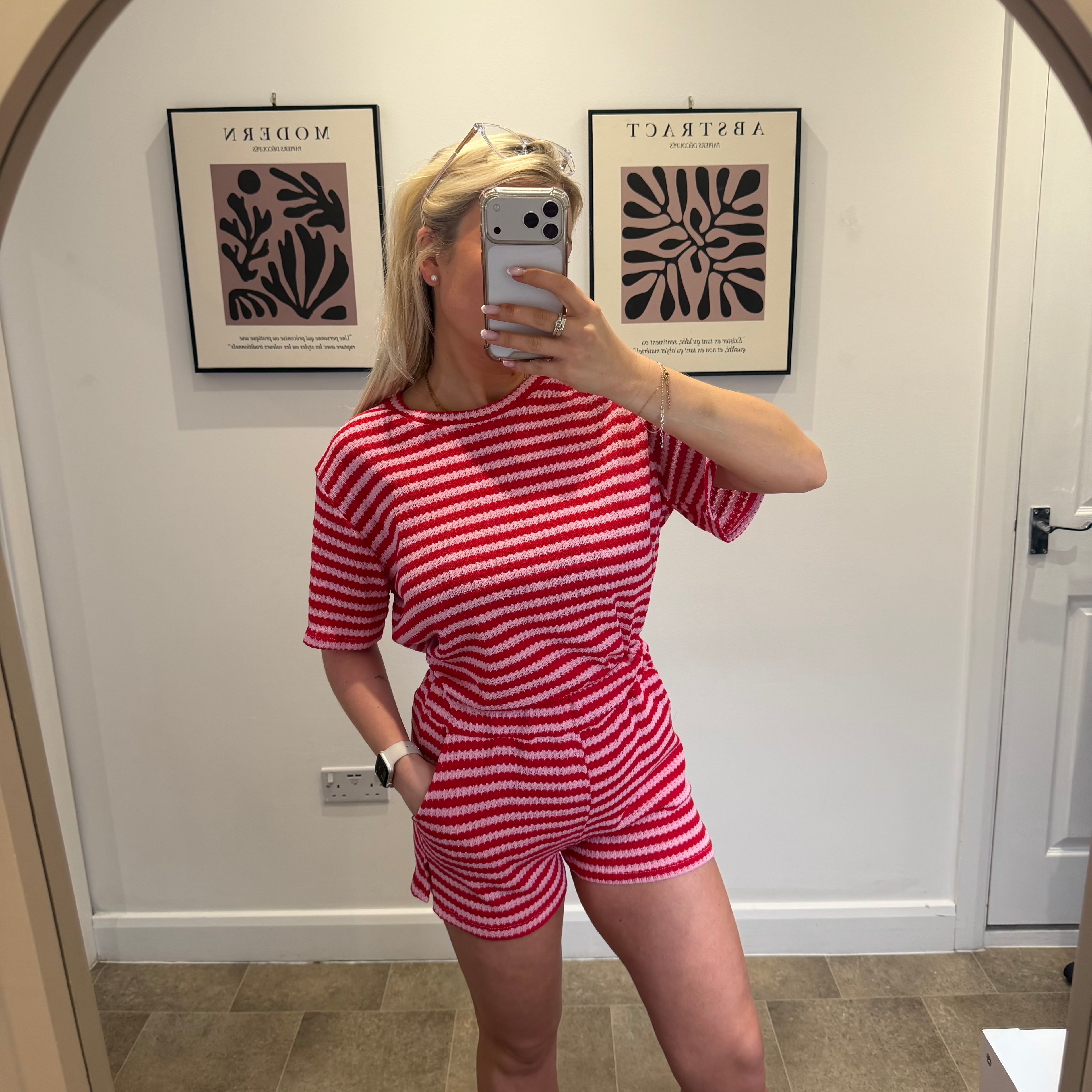 Short set - Red and pink