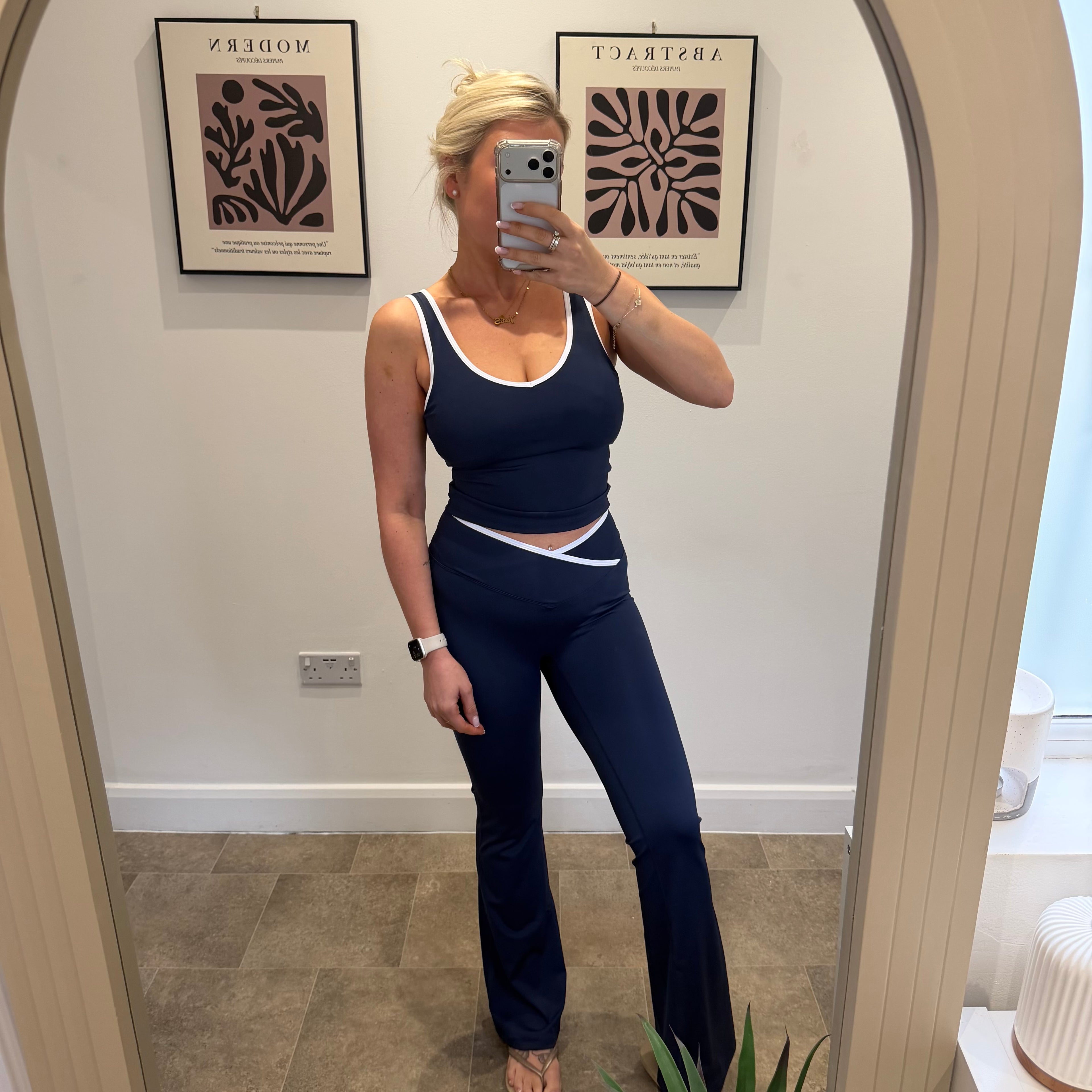 Navy flare gym set