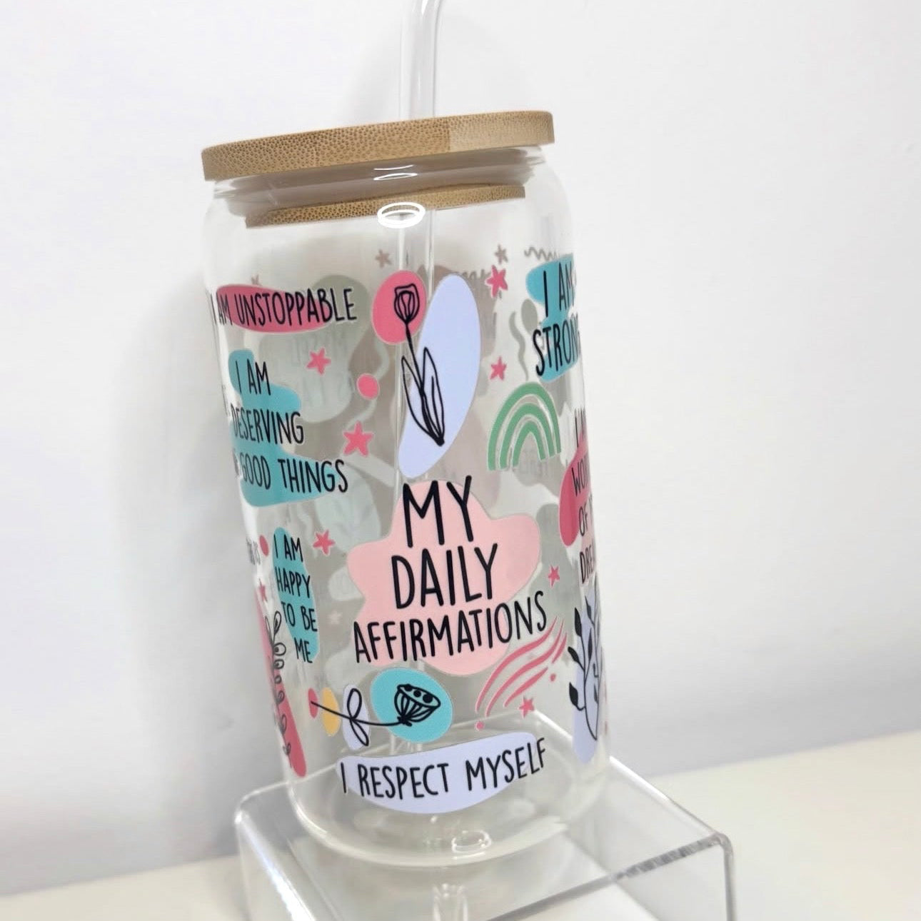 Daily affirmations glass can