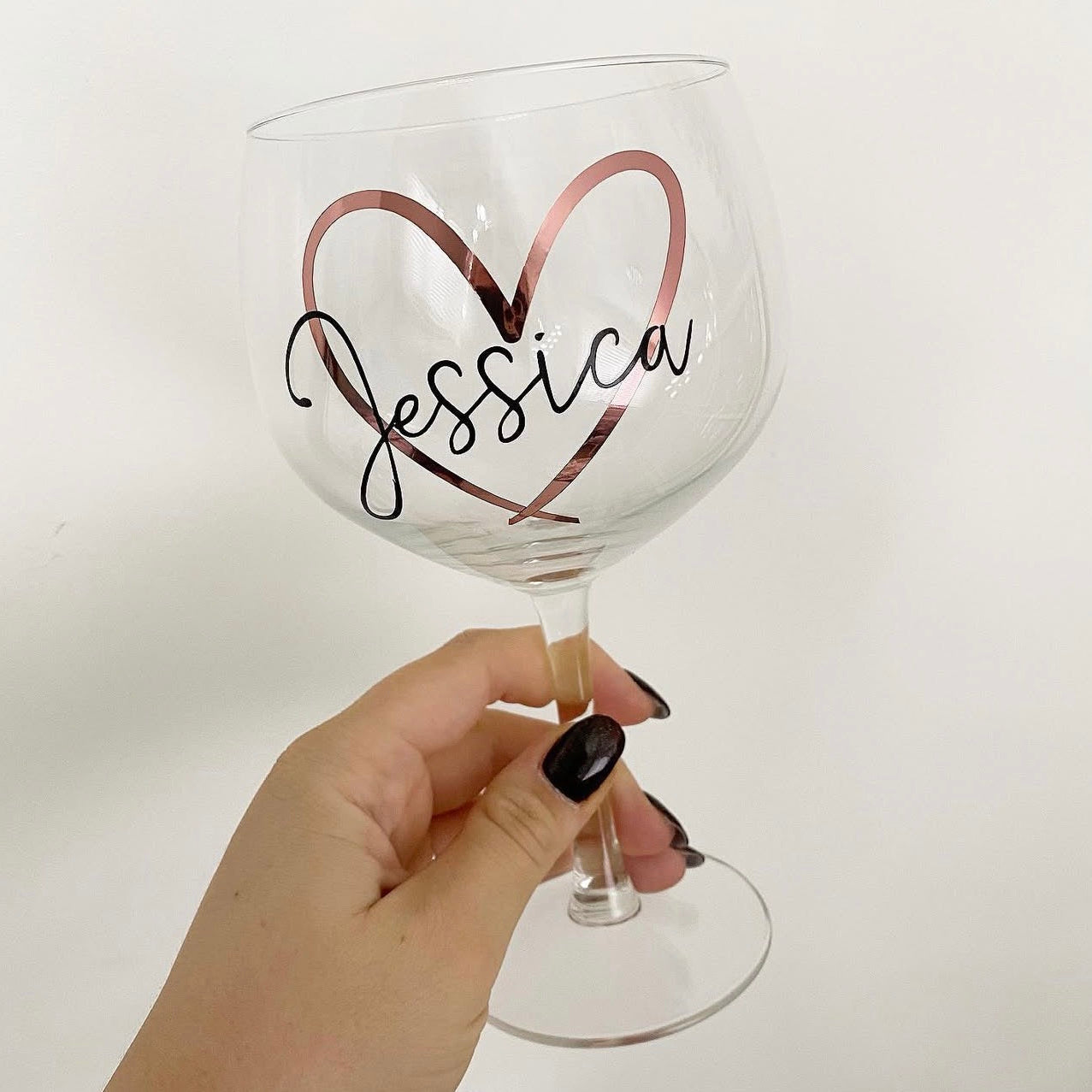 Inital heart Gin glass