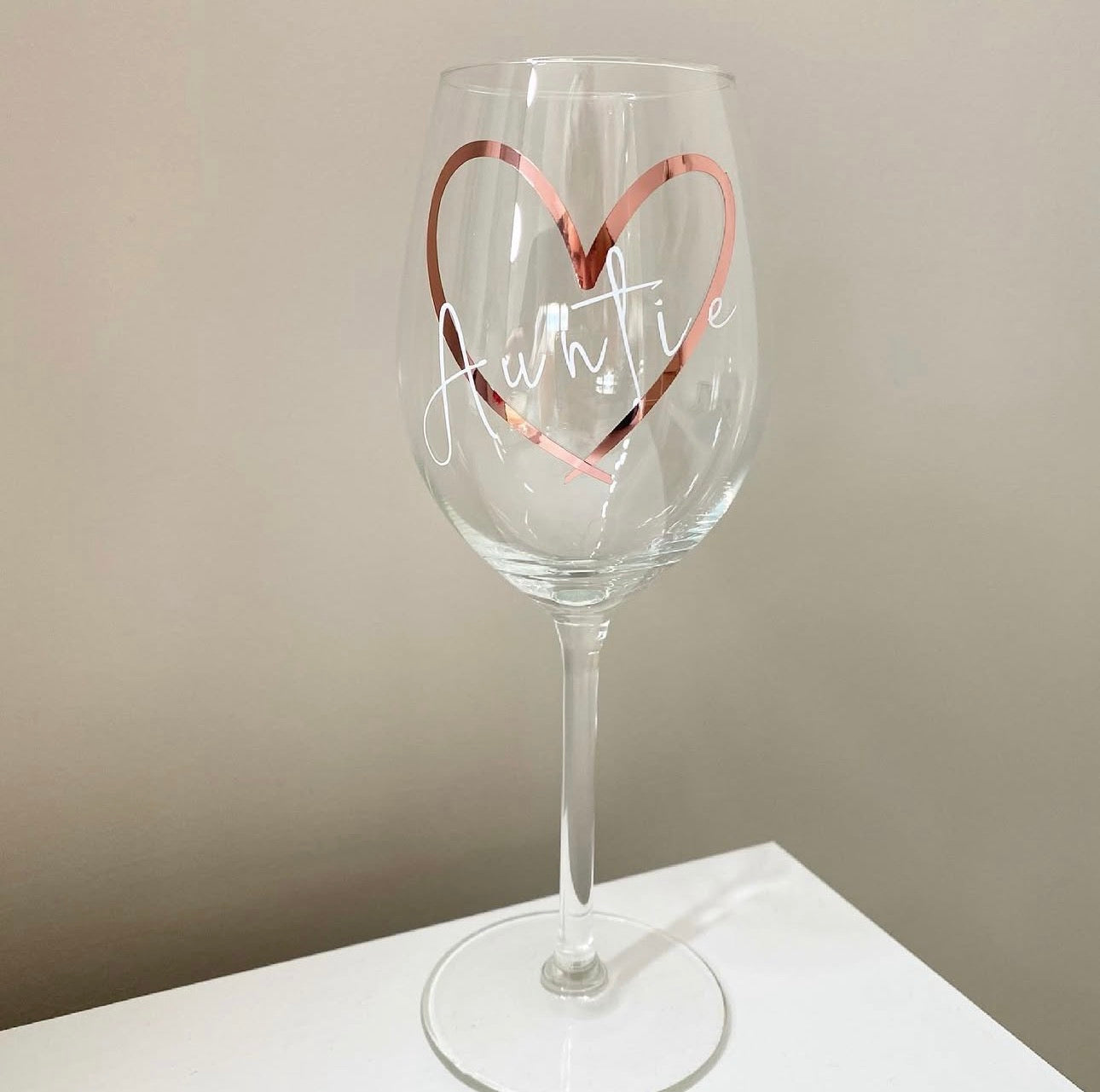 Custom heart wine glass