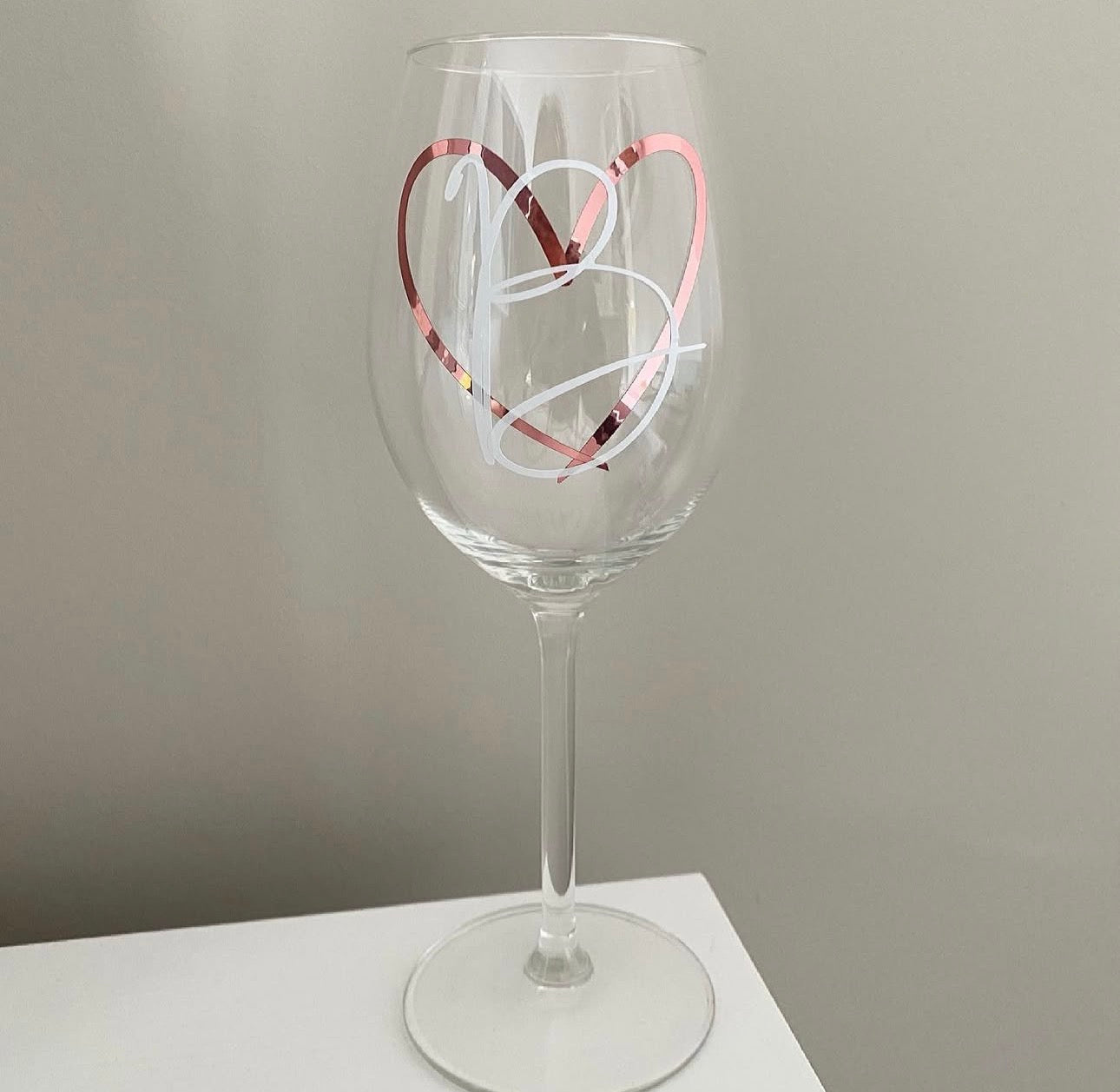 Custom heart wine glass