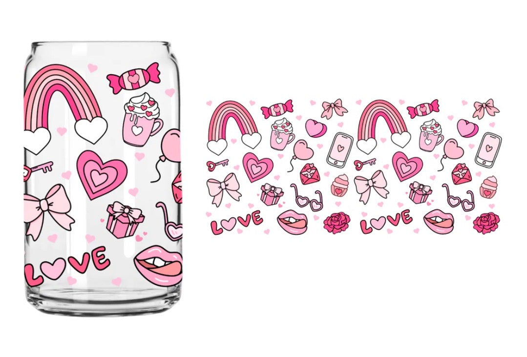 Love mash up glass can