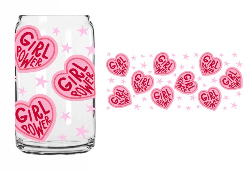 Girl power glass can