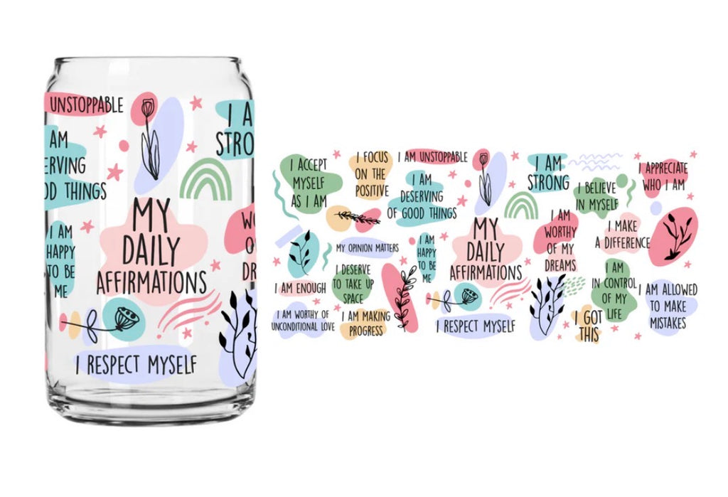 Daily affirmations glass can