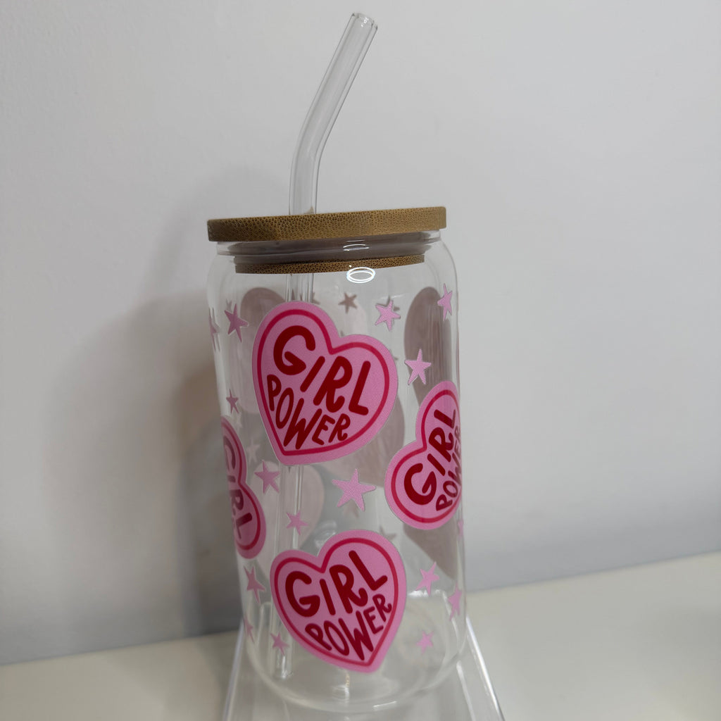 Girl power glass can
