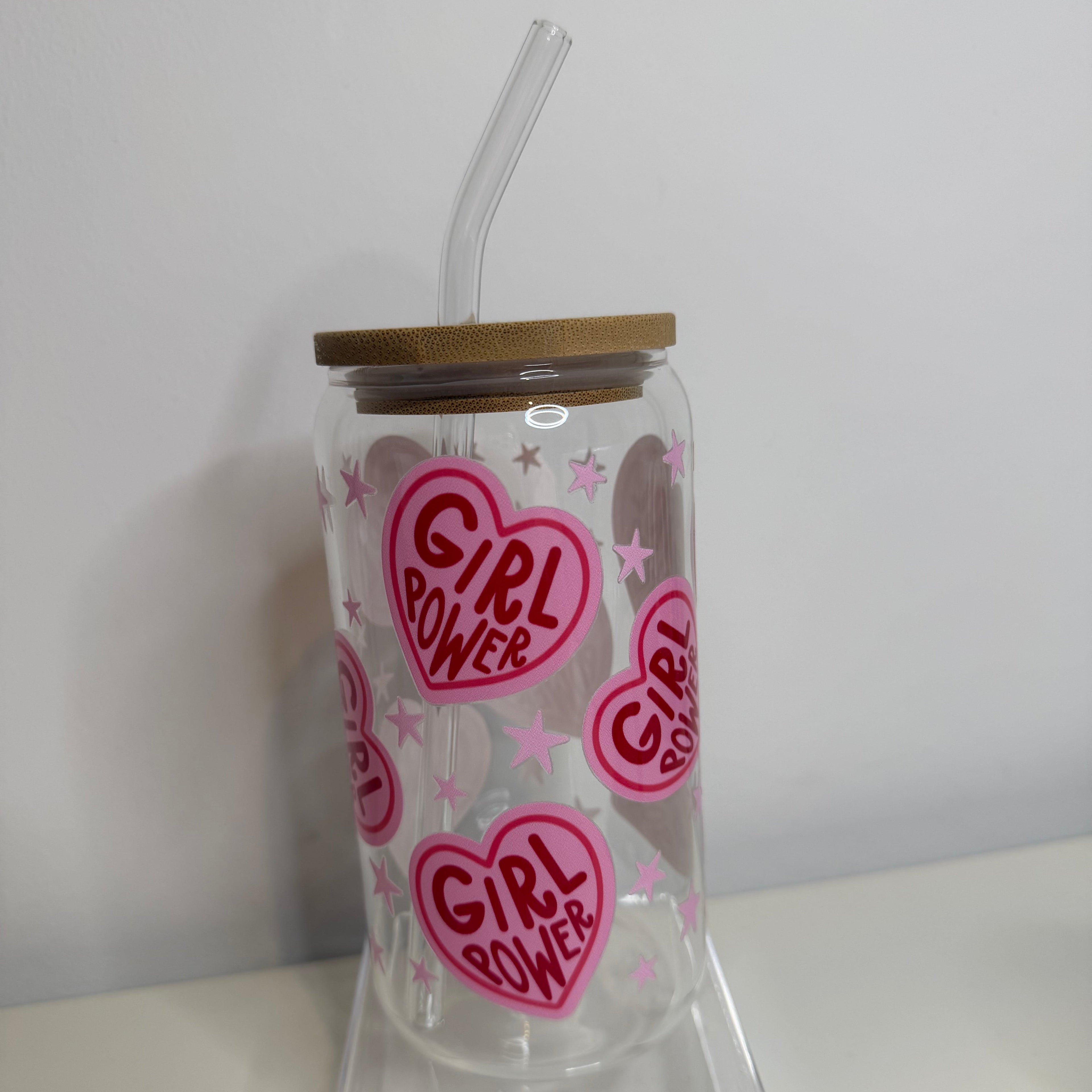 Girl power glass can